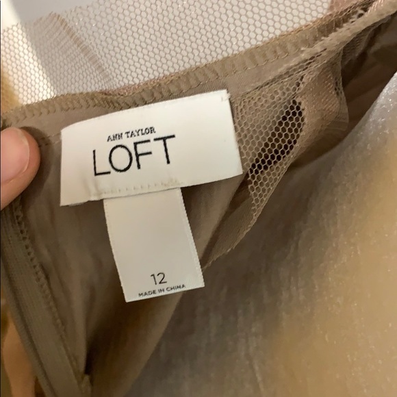 Ann Taylor Loft Tan Textured Lace Dress 12 - Picture 7 of 8